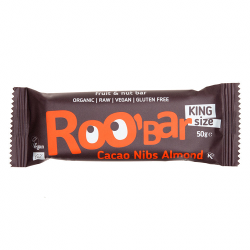 Rohkostriegel Kakao Splitter und Mandel king size Riegel 50 g - Roobar
