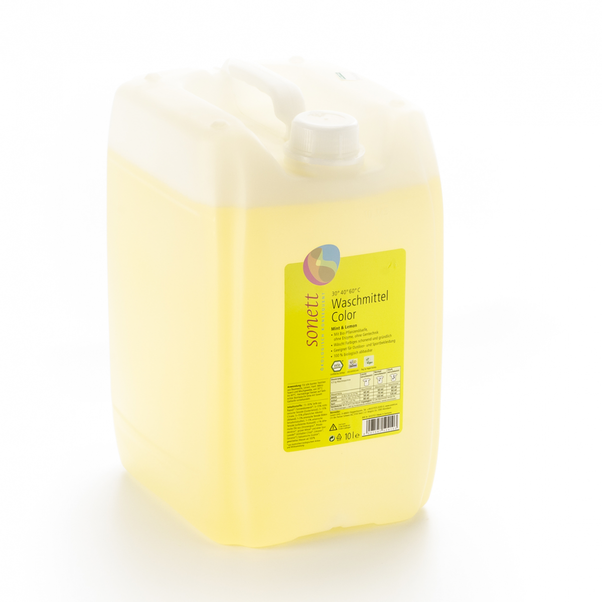 Waschmittel Color 30° 40° 60°C Mint Lemon flüssig Bidon 10 l - Sonett