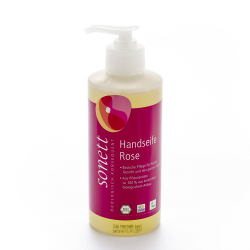 Handseife Rose, Pumpspender Flasche 300 ml/Plastik Einweg - Sonett