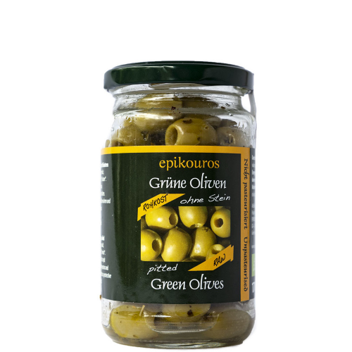 Grüne Oliven mariniert, ohne Stein