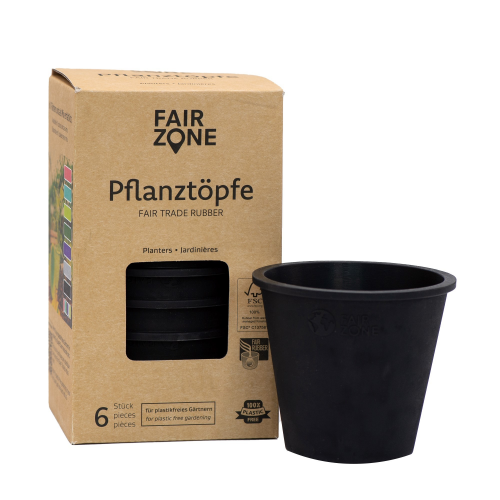 Rubber Plant Pot / Pflanztopf Black 6er