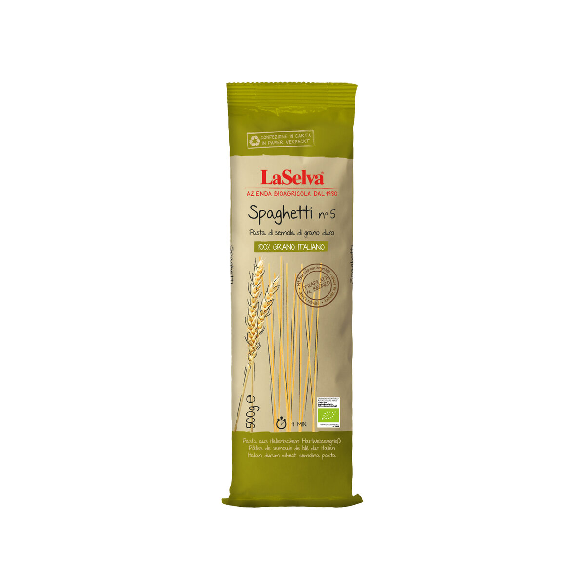 Bio Spaghetti Hartweizen LaSelva 500g