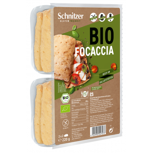 Bio Focaccia 4 Aufbackbrötchen glutenfrei