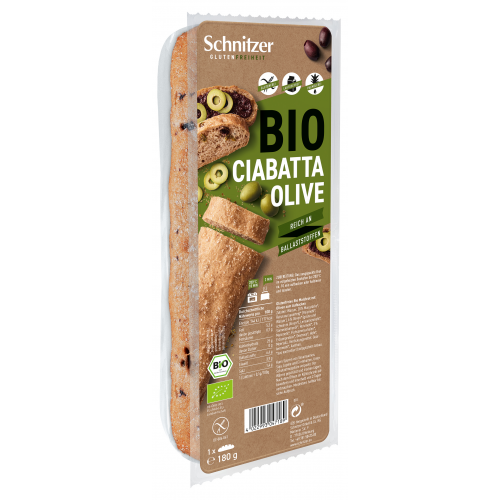 Bio Ciabatta Olive 2Aufbackbrote glutenfrei